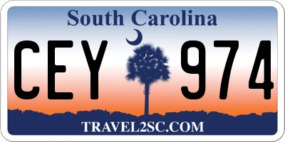 SC license plate CEY974