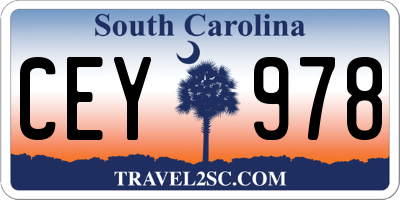 SC license plate CEY978