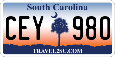 SC license plate CEY980