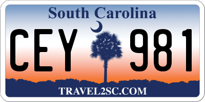 SC license plate CEY981