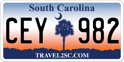 SC license plate CEY982