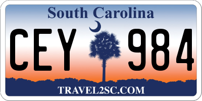 SC license plate CEY984