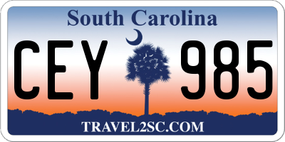 SC license plate CEY985