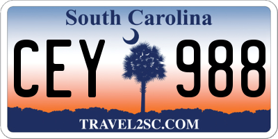 SC license plate CEY988