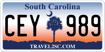SC license plate CEY989