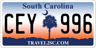 SC license plate CEY996
