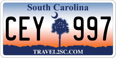 SC license plate CEY997