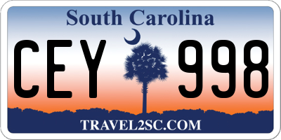 SC license plate CEY998