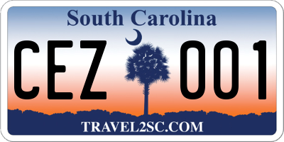 SC license plate CEZ001