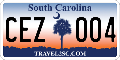 SC license plate CEZ004