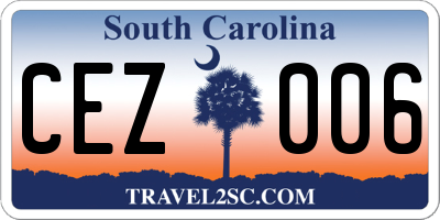 SC license plate CEZ006