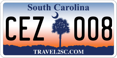 SC license plate CEZ008