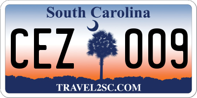 SC license plate CEZ009