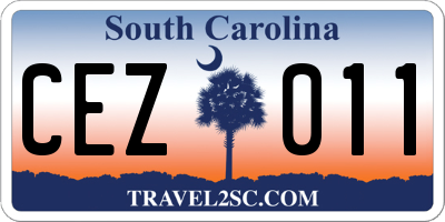 SC license plate CEZ011