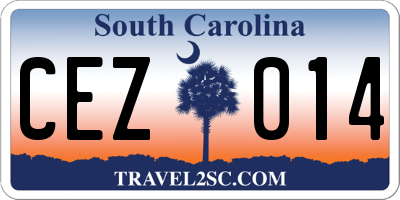 SC license plate CEZ014