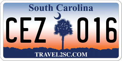 SC license plate CEZ016