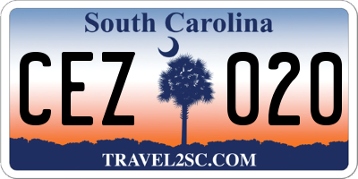 SC license plate CEZ020