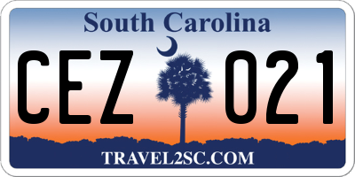SC license plate CEZ021