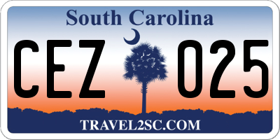 SC license plate CEZ025