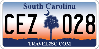 SC license plate CEZ028