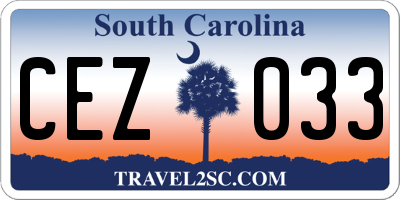 SC license plate CEZ033