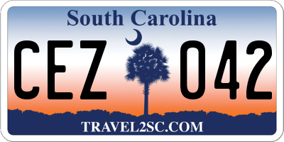 SC license plate CEZ042