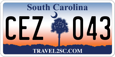 SC license plate CEZ043