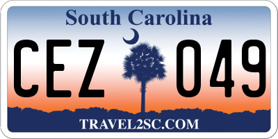 SC license plate CEZ049