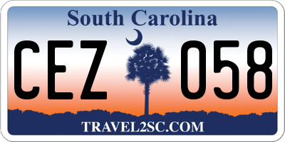 SC license plate CEZ058