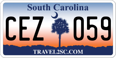 SC license plate CEZ059