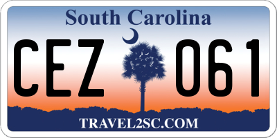 SC license plate CEZ061