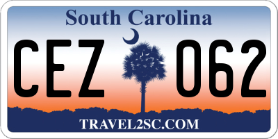 SC license plate CEZ062