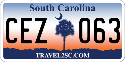 SC license plate CEZ063