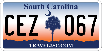 SC license plate CEZ067