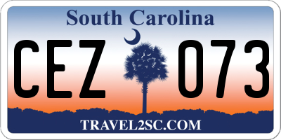 SC license plate CEZ073