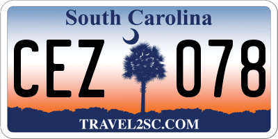 SC license plate CEZ078