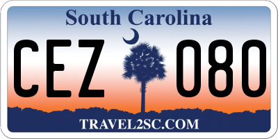 SC license plate CEZ080