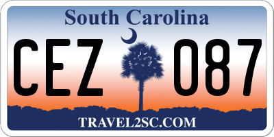 SC license plate CEZ087