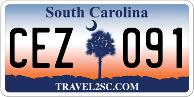 SC license plate CEZ091