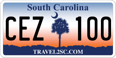 SC license plate CEZ100