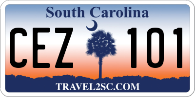 SC license plate CEZ101