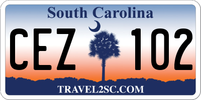 SC license plate CEZ102