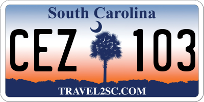 SC license plate CEZ103