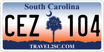 SC license plate CEZ104