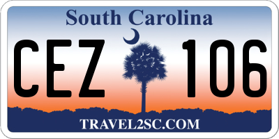 SC license plate CEZ106