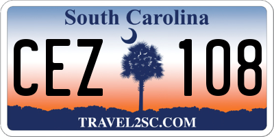 SC license plate CEZ108