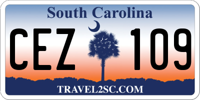 SC license plate CEZ109