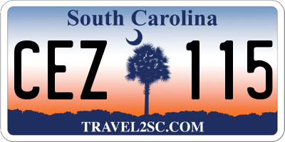SC license plate CEZ115