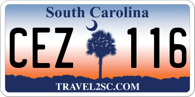 SC license plate CEZ116