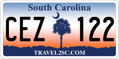 SC license plate CEZ122